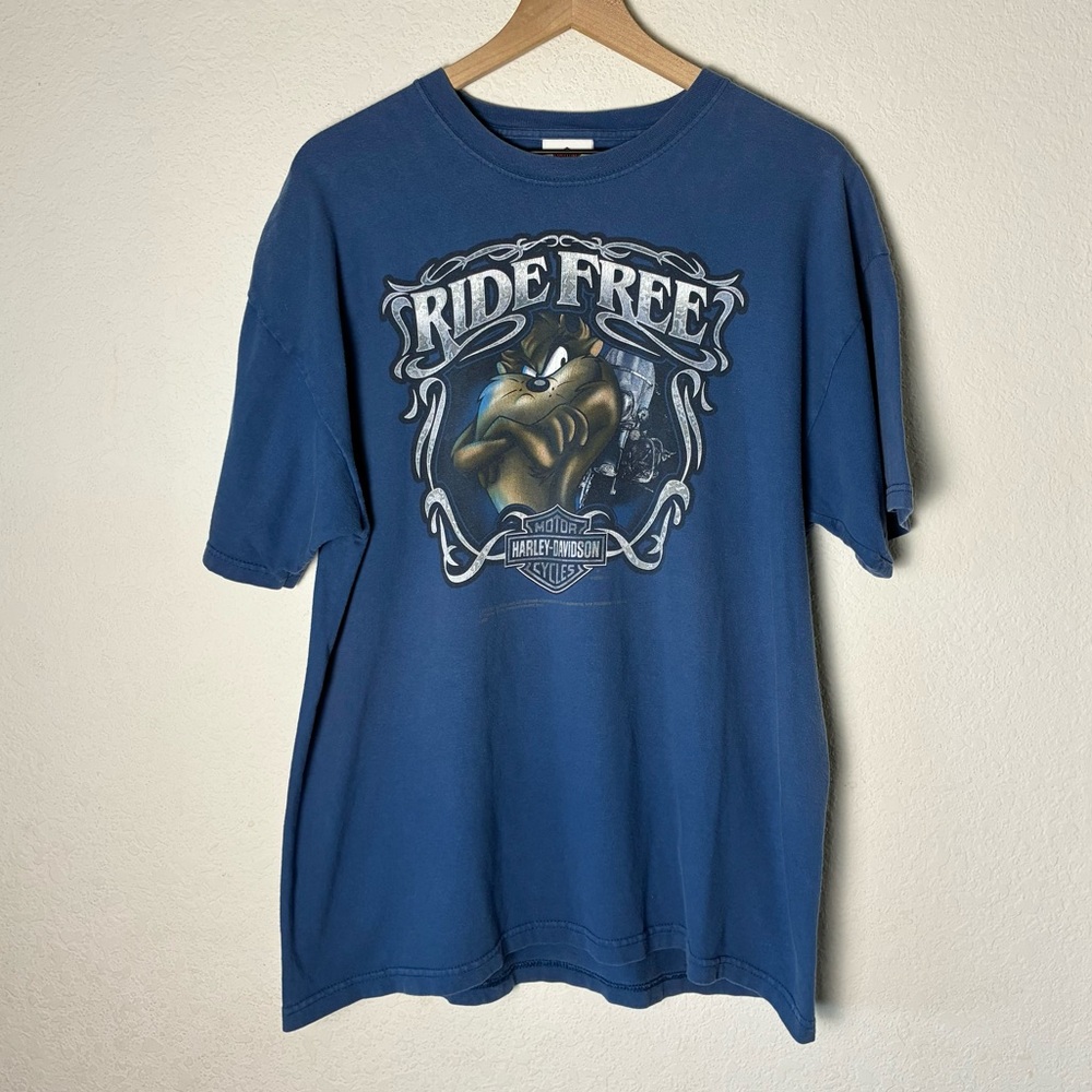 Harley-Davidson Blue "Ride Free" Graphic Short Sleeve Tee